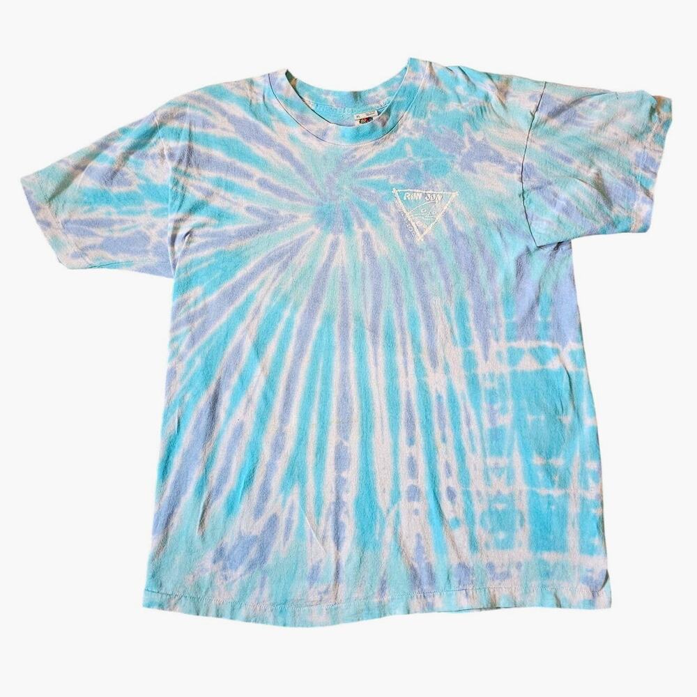 Vintage Ron Jon Surf Shop T-Shirt Tie-Dye Blue Fruit of the Loom Tag Size XL